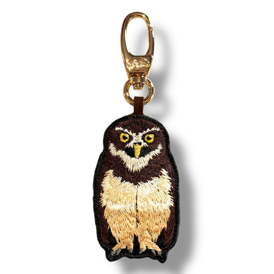 メガネフクロウの刺繍ワッペン