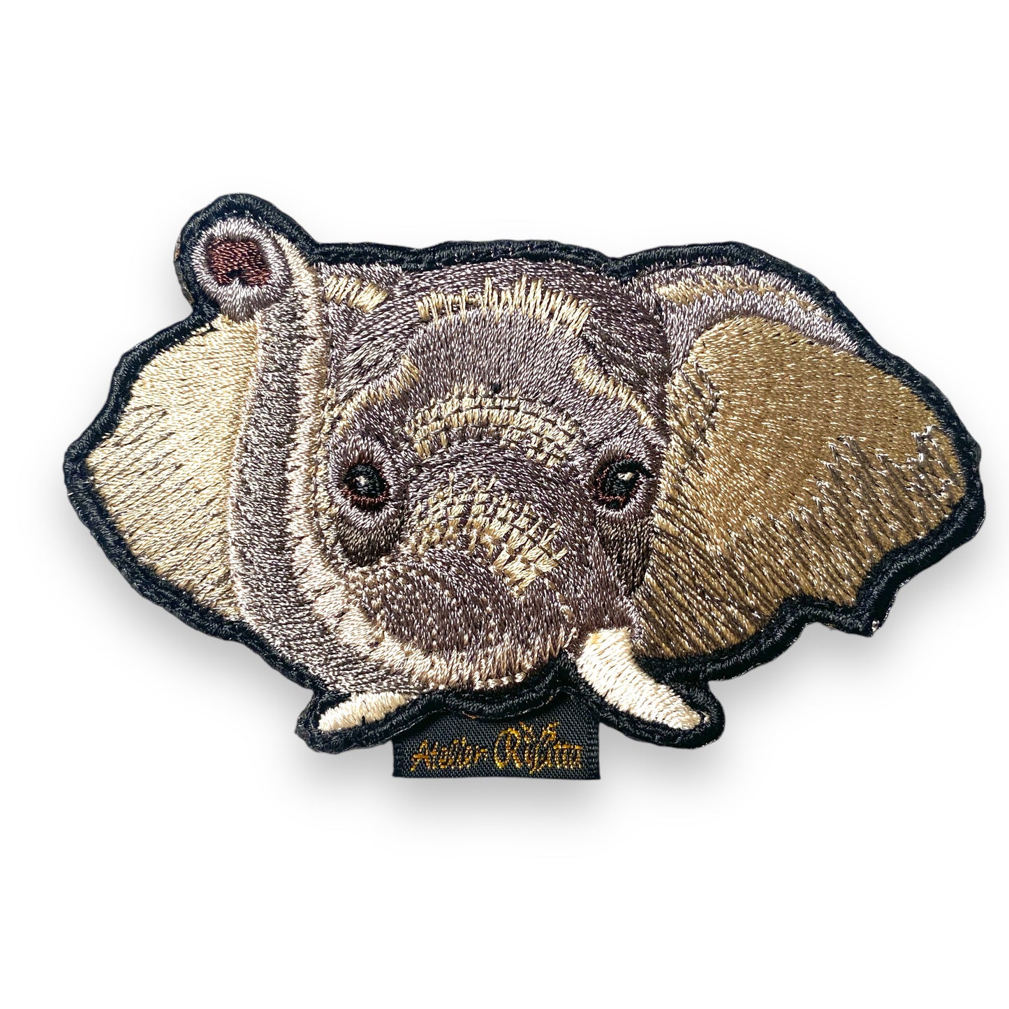 アフリカゾウの刺繍ワッペン