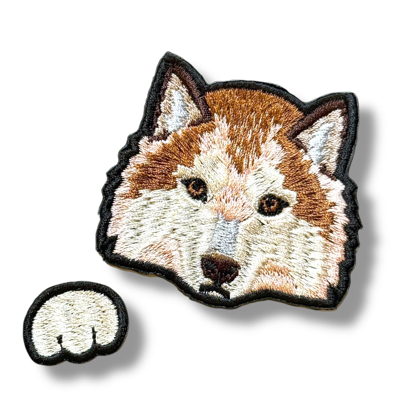 シベリアンハスキーの刺繍ワッペン