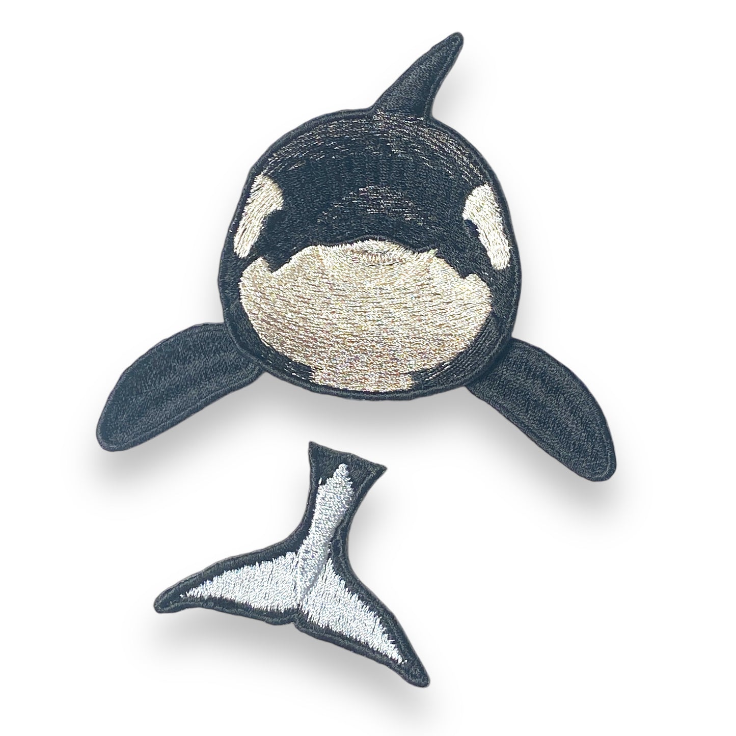 シャチの証明写真刺繍ワッペン