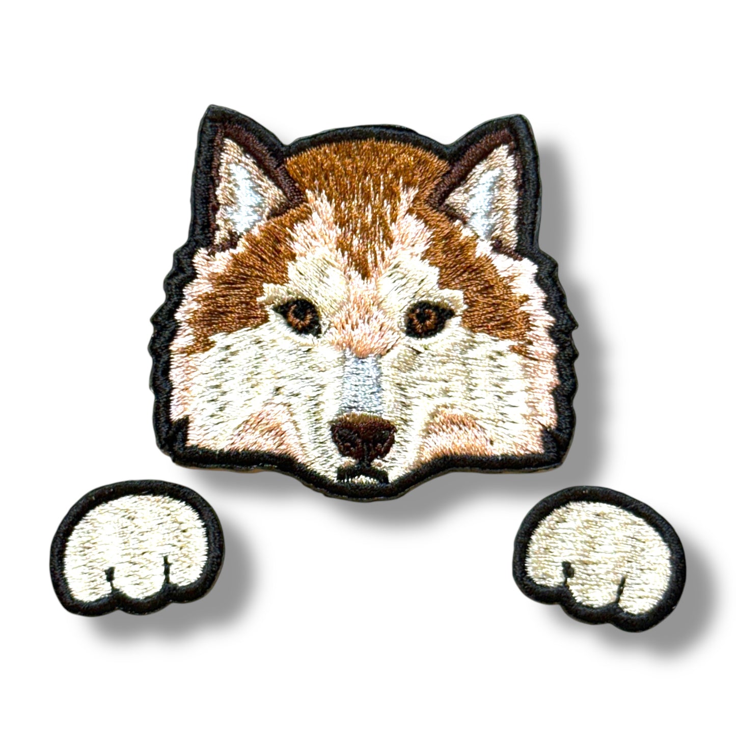 シベリアンハスキーの刺繍ワッペン