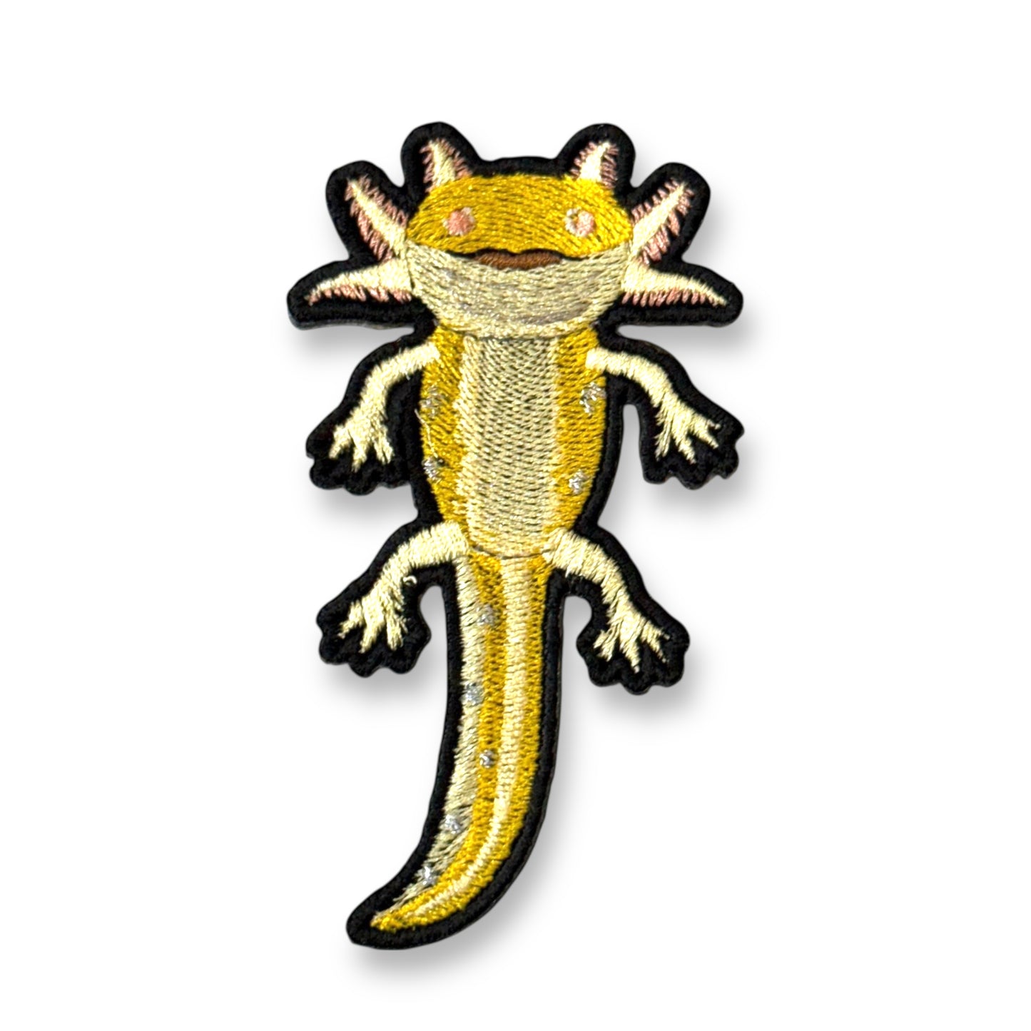 ウーパールーパーの刺繍ワッペン