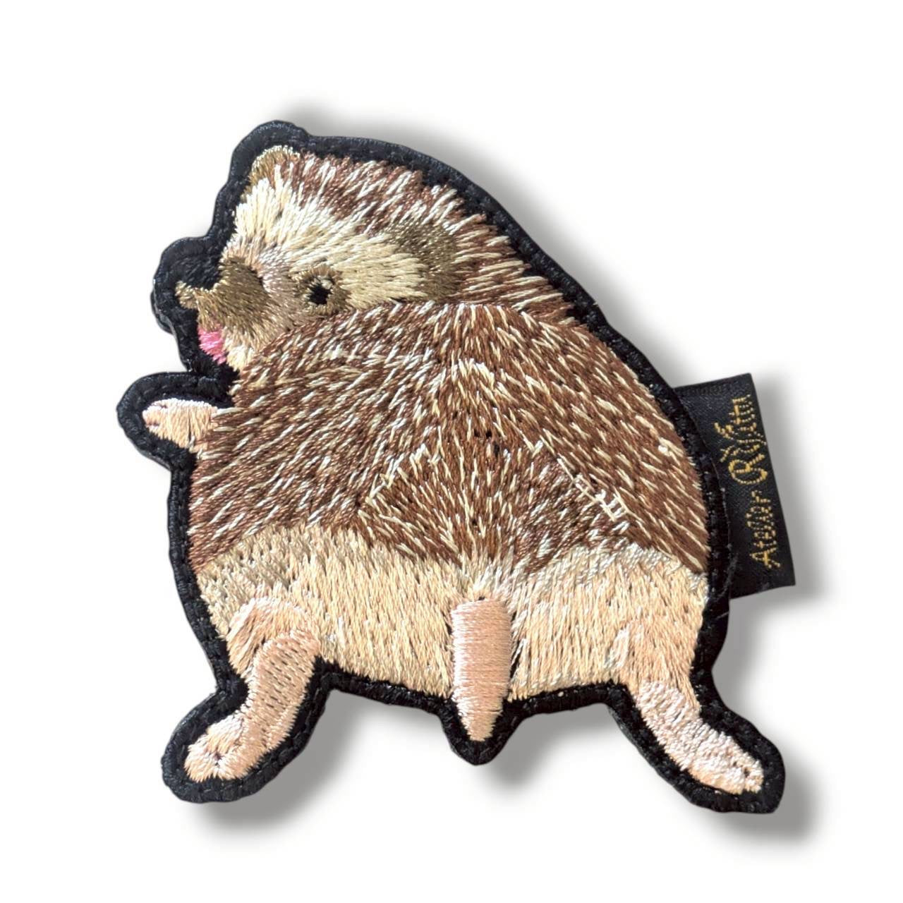 ハリケツの刺繍ワッペン (ハリネズミ)