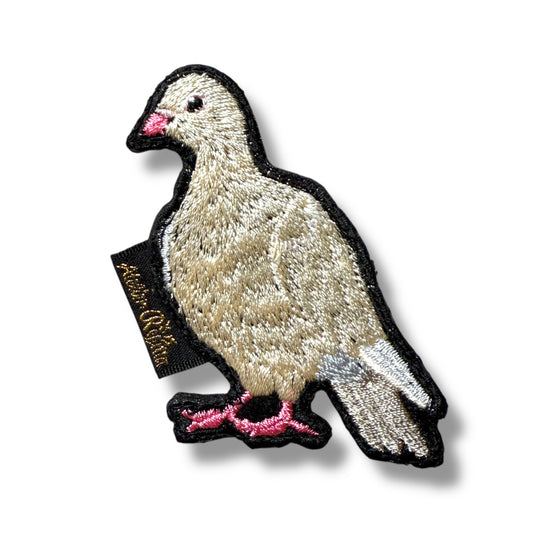 ジュズカケバトの刺繍ワッペン