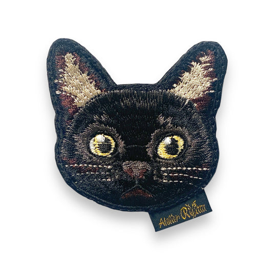 黒猫の刺繍ワッペン