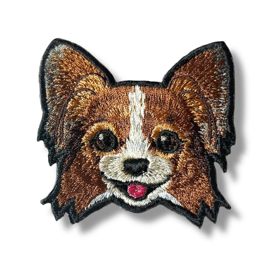 パピヨンの刺繍ワッペン