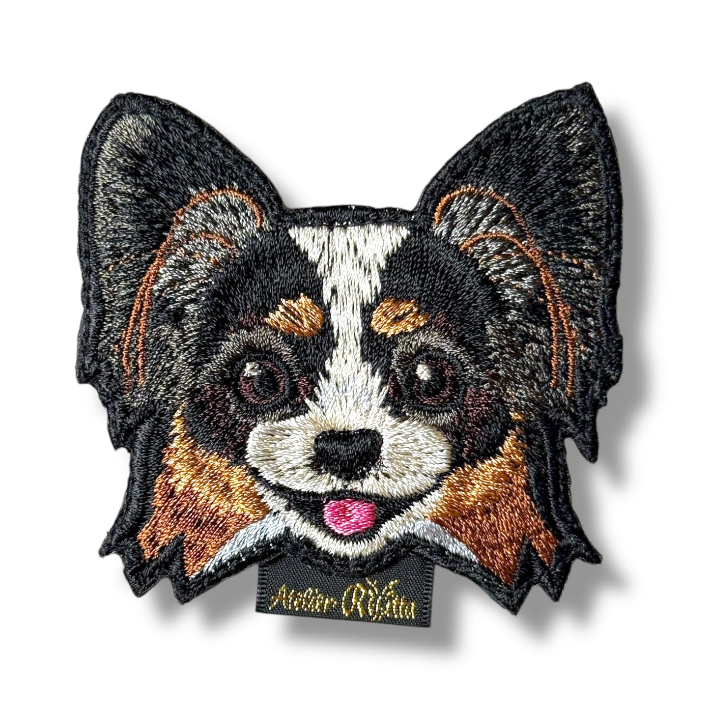 パピヨンの刺繍ワッペン