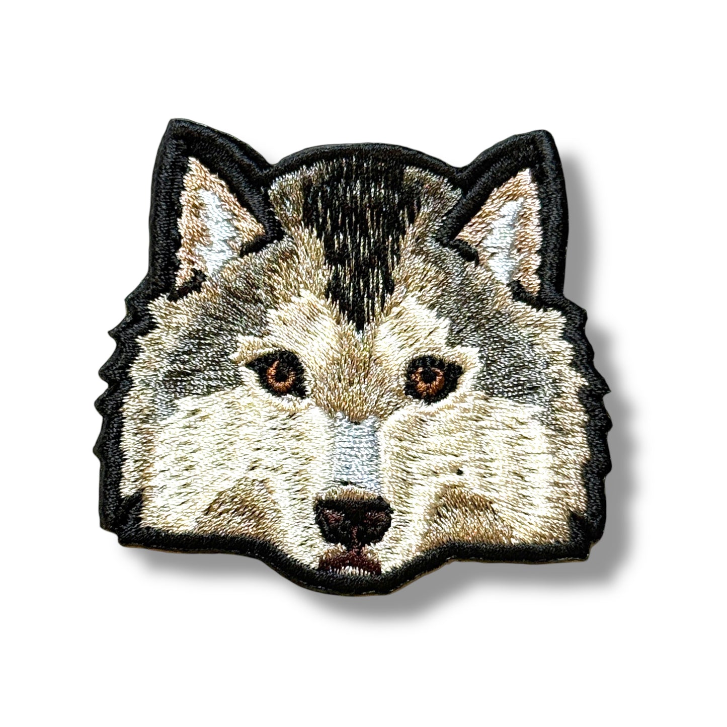 シベリアンハスキーの刺繍ワッペン