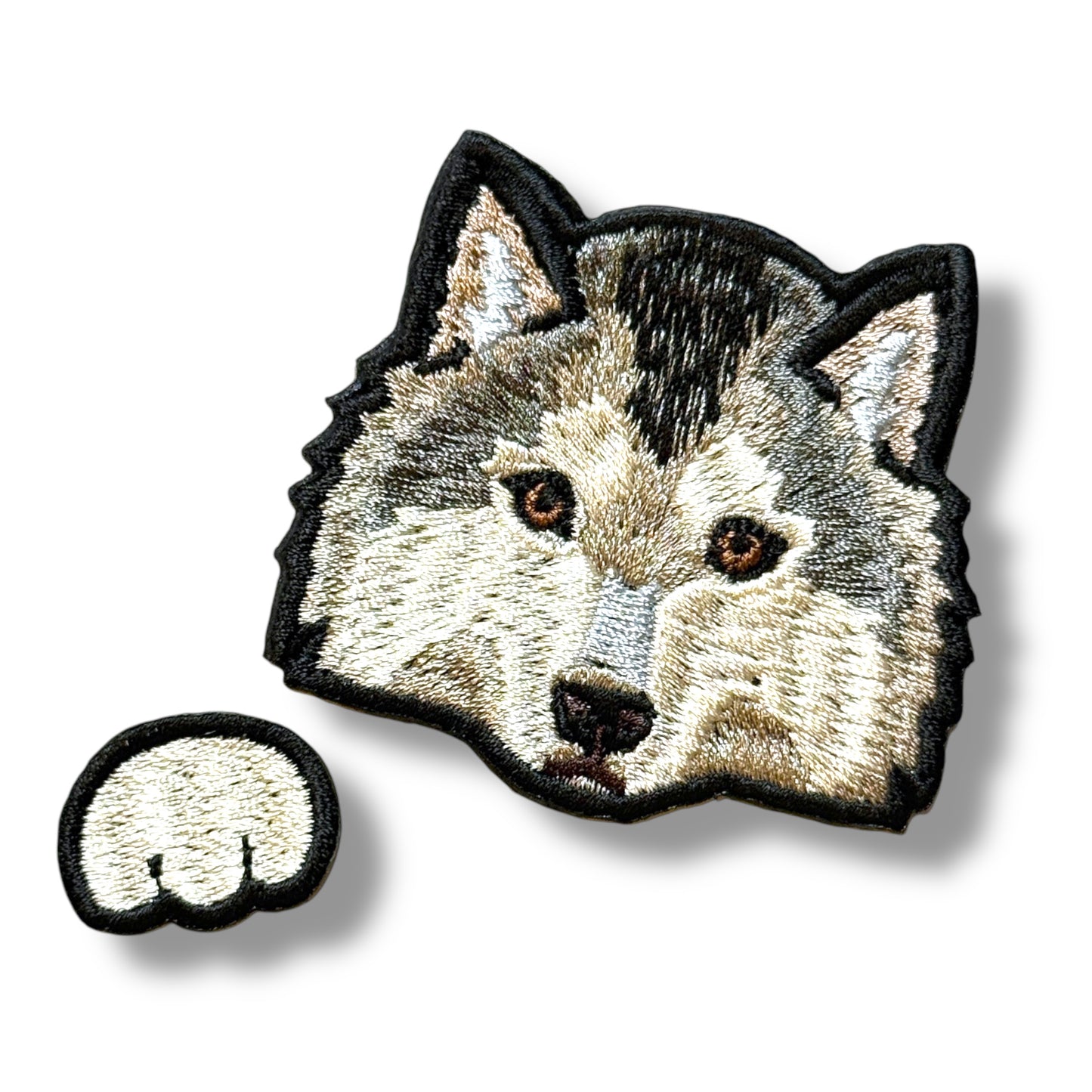 シベリアンハスキーの刺繍ワッペン