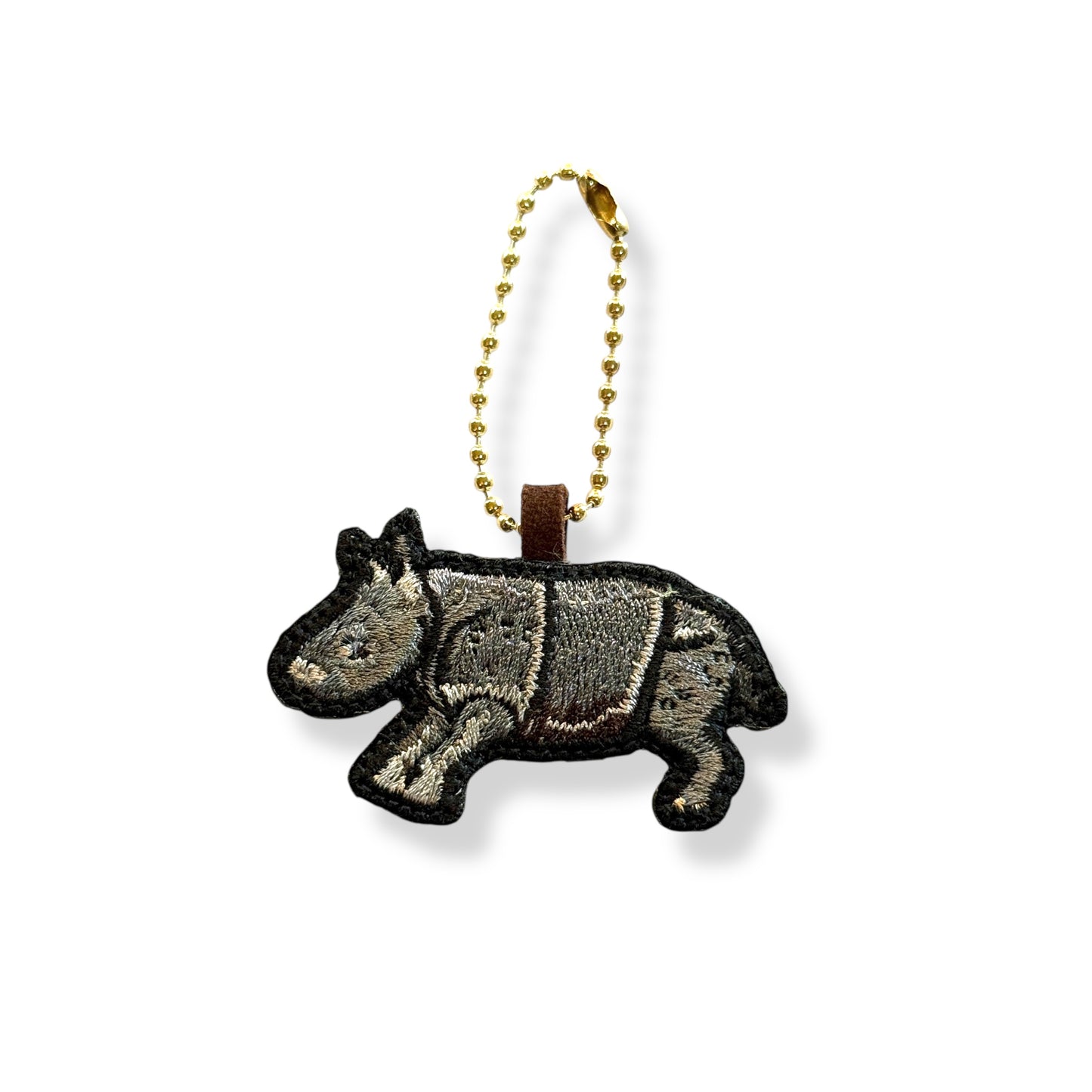 インドサイの刺繍ワッペン