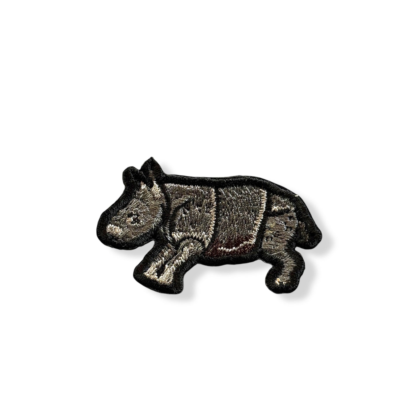 インドサイの刺繍ワッペン