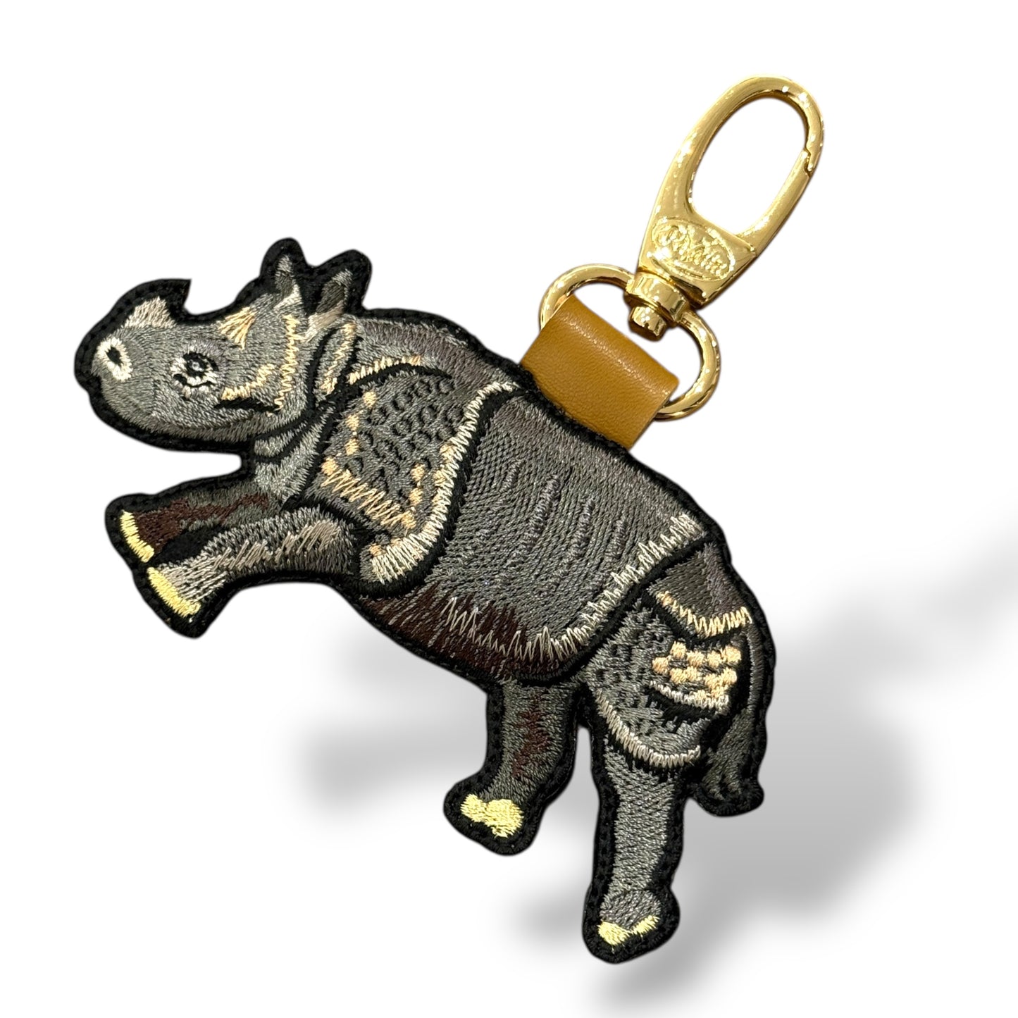 インドサイの刺繍ワッペン