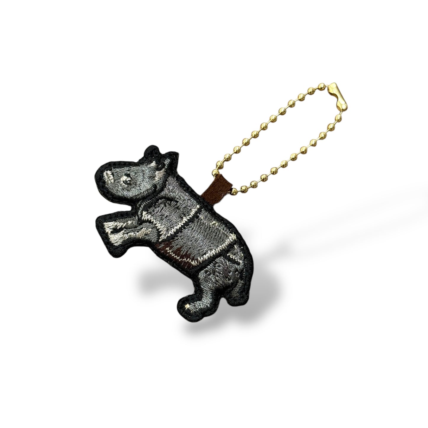 インドサイの刺繍ワッペン