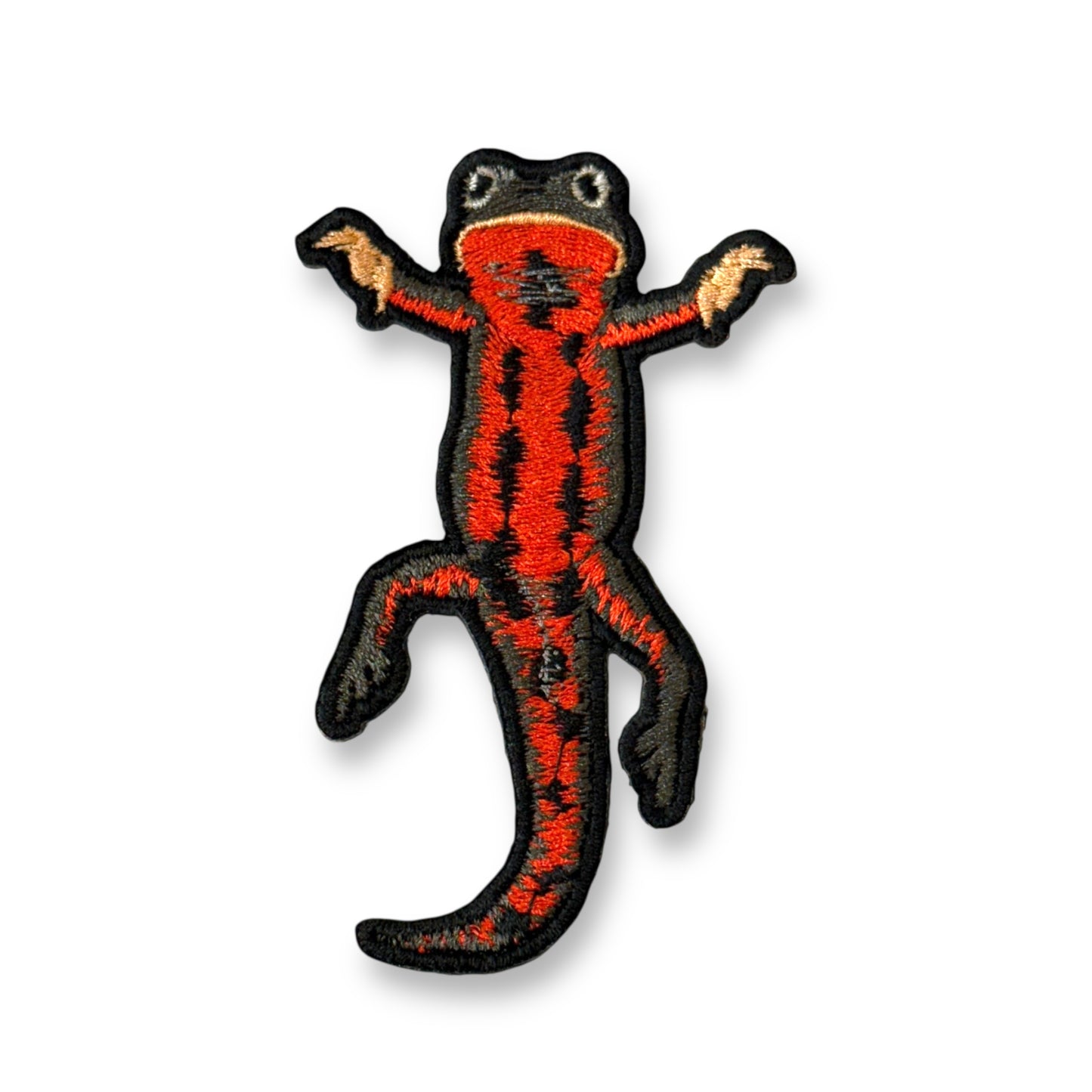 アカハライモリの刺繍ワッペン