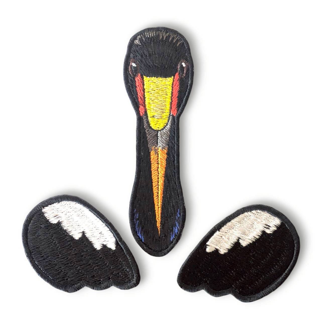クラハシコウの刺繍ワッペン
