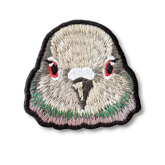 カワラバトの証明写真刺繍ワッペン