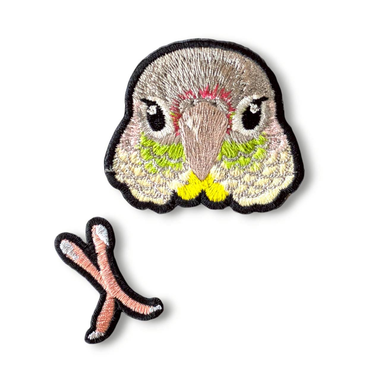 ウロコインコの証明写真刺繍ワッペン