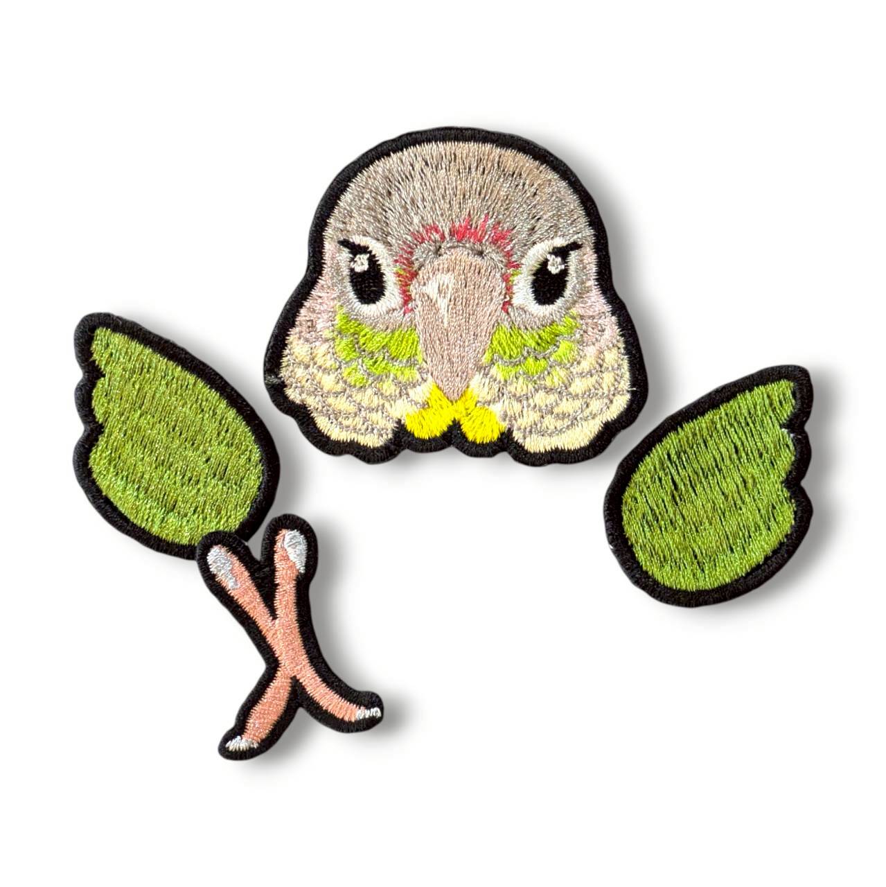 ウロコインコの証明写真刺繍ワッペン