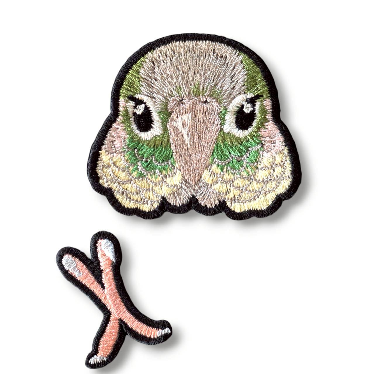 ウロコインコの証明写真刺繍ワッペン