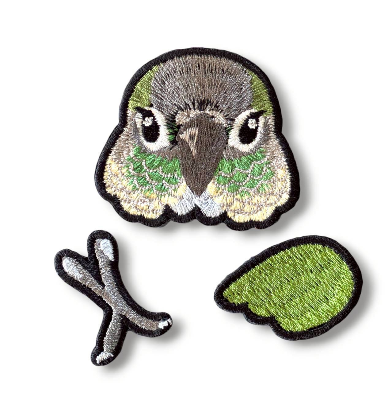ウロコインコの証明写真刺繍ワッペン