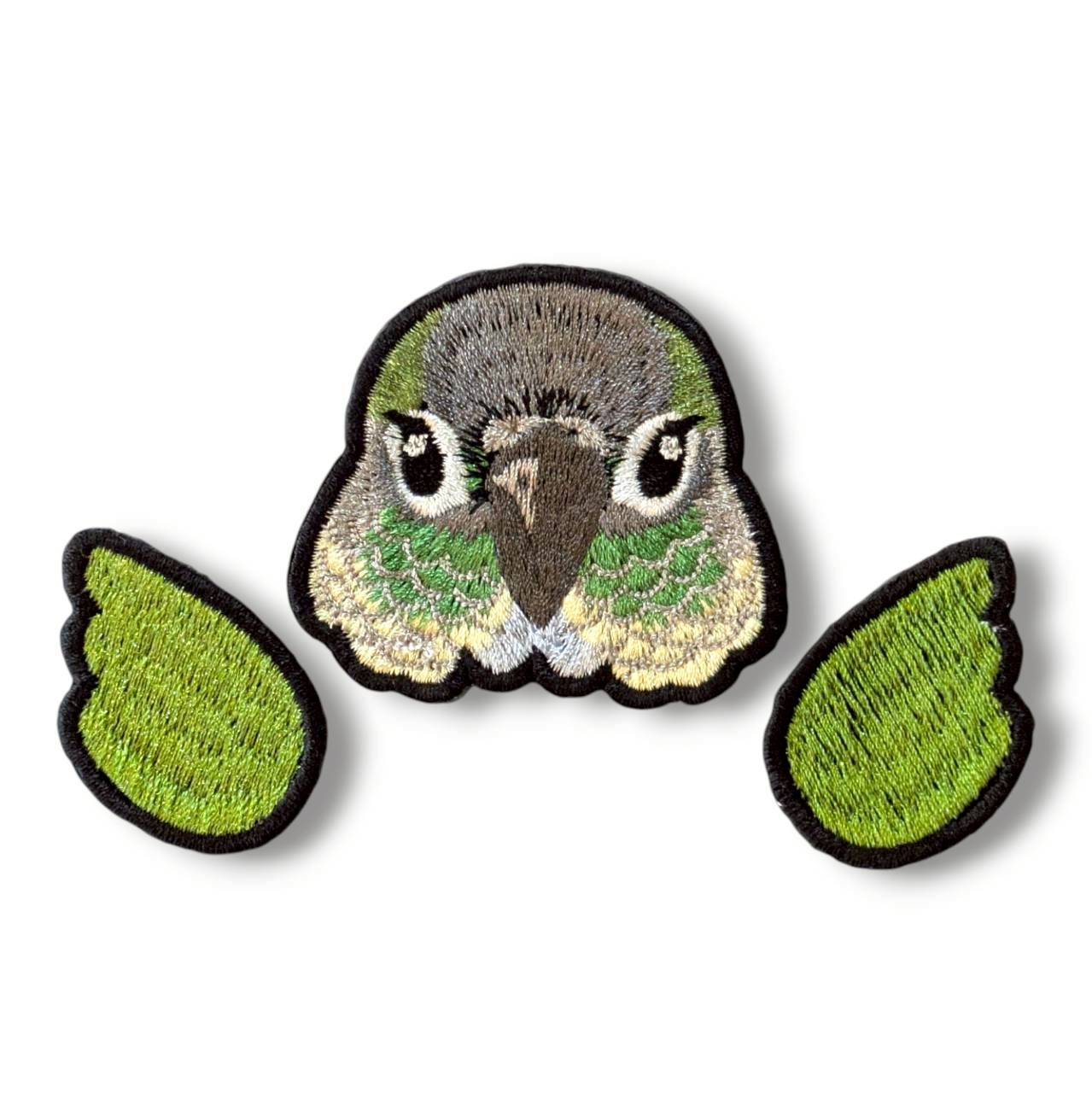 ウロコインコの証明写真刺繍ワッペン
