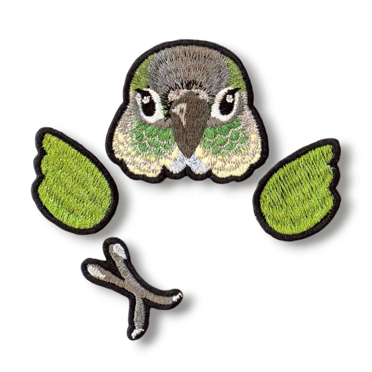 ウロコインコの証明写真刺繍ワッペン