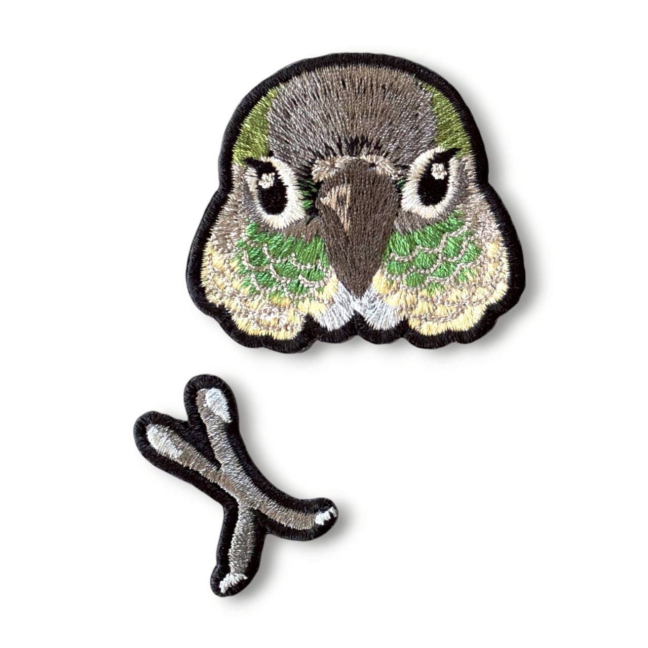 ウロコインコの証明写真刺繍ワッペン