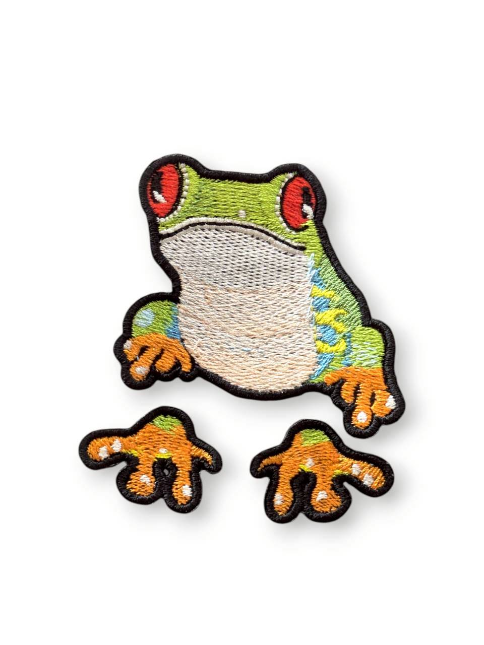 アカメアマガエルの刺繍ワッペン