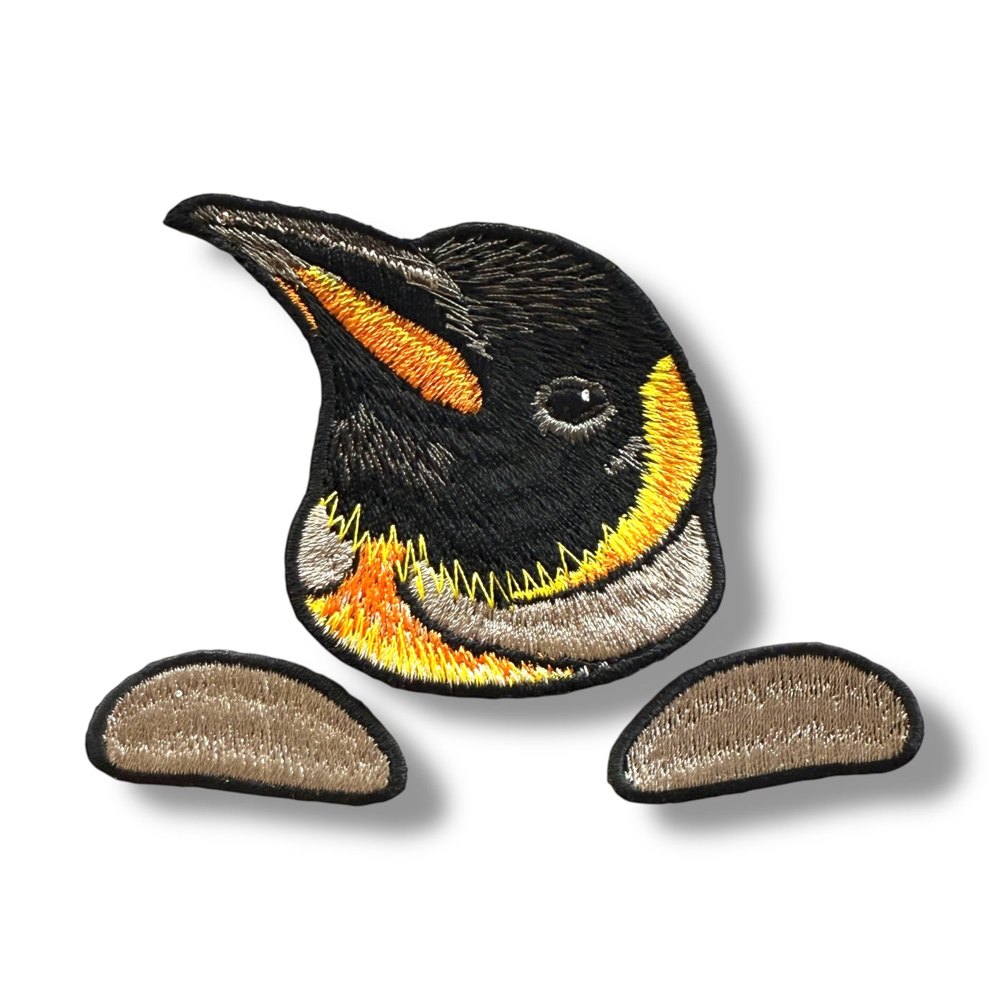 オウサマペンギンの証明写真刺繍ワッペン