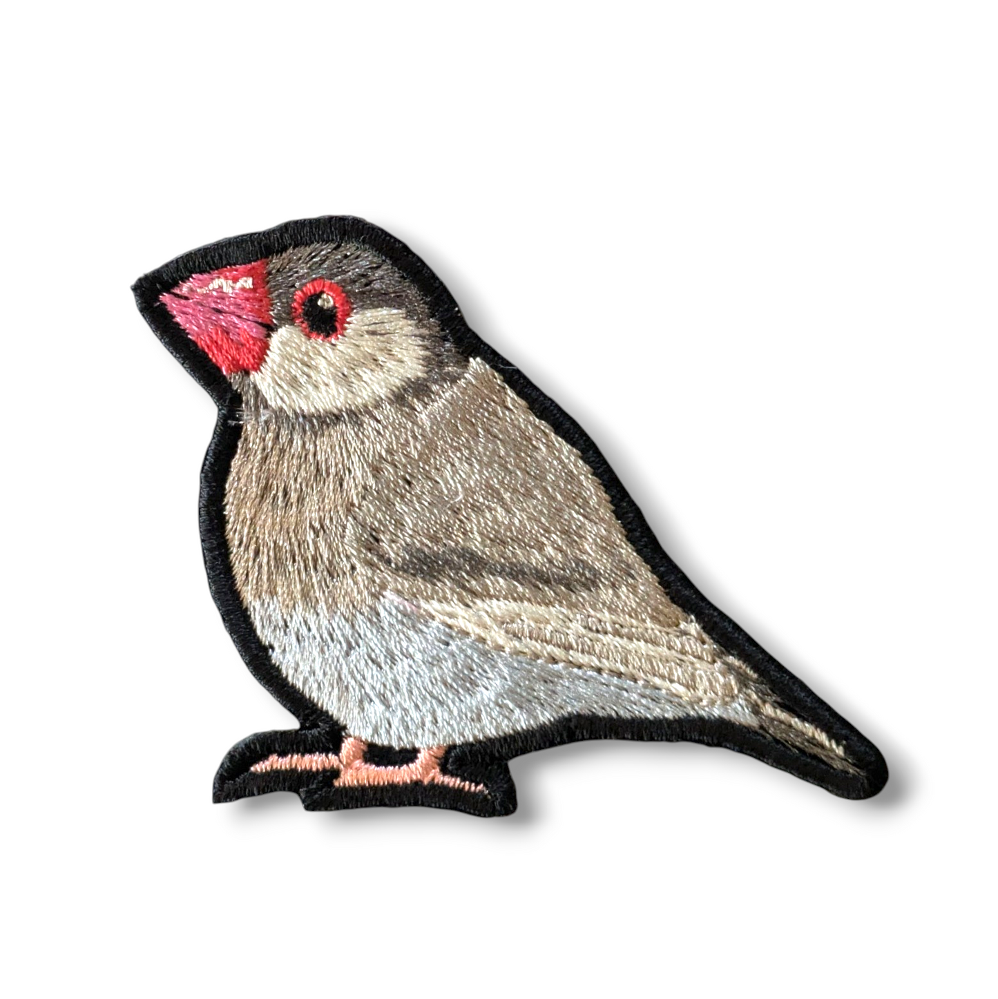 文鳥の刺繍ワッペン