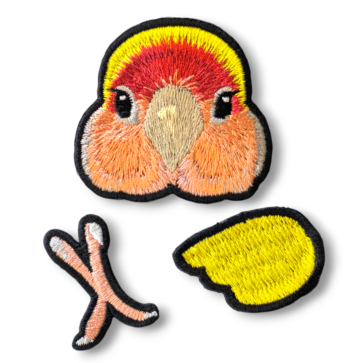 コザクラインコの証明写真刺繍ワッペン