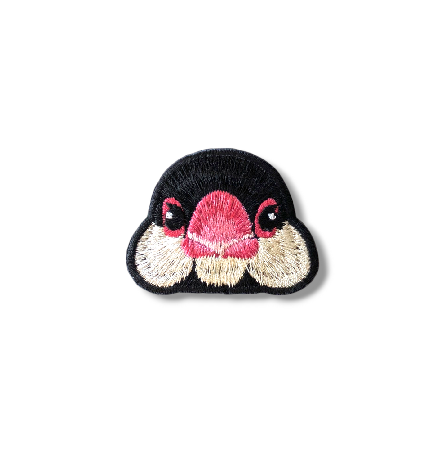 文鳥の証明写真刺繍ワッペン