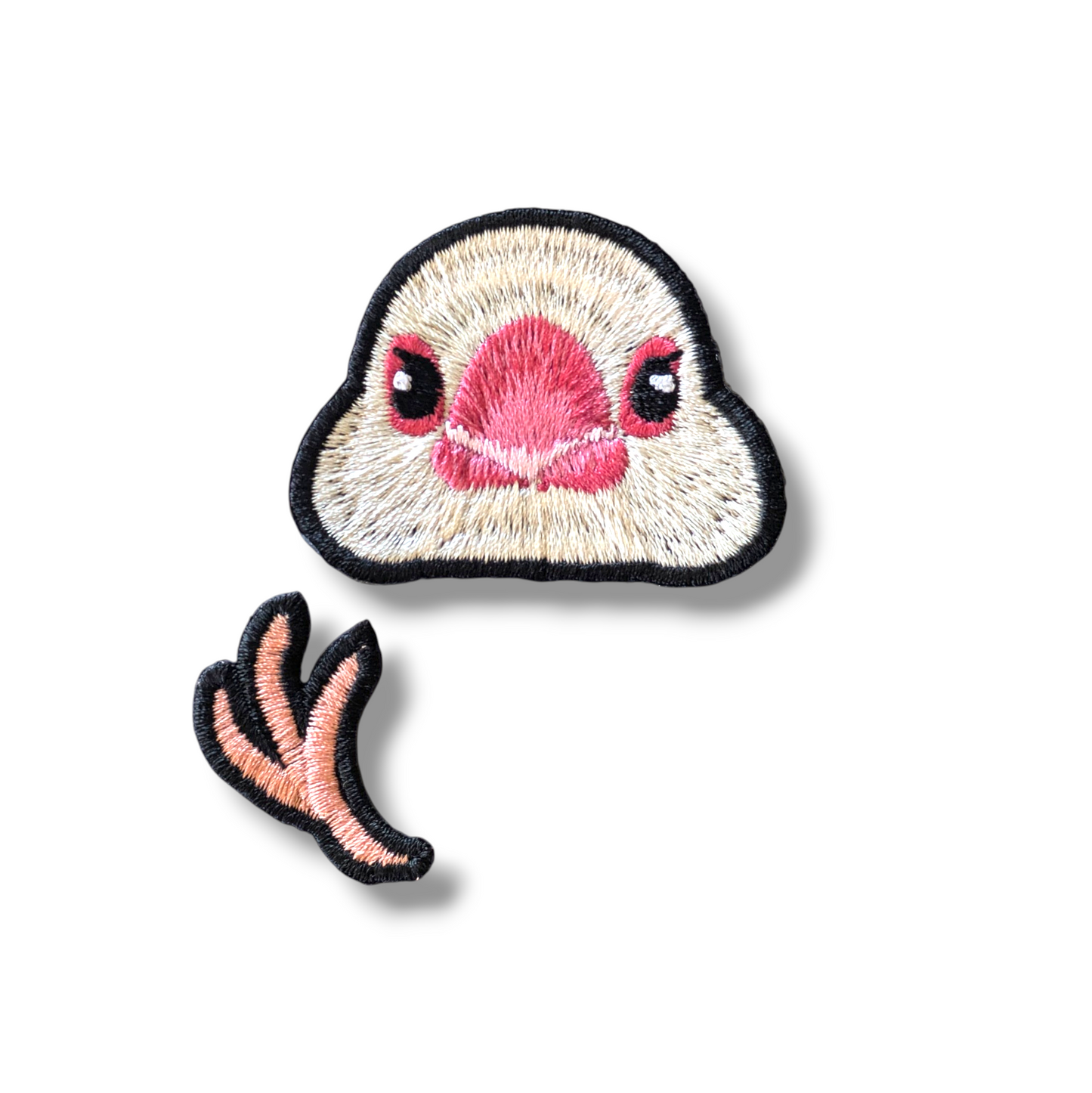 文鳥の証明写真刺繍ワッペン