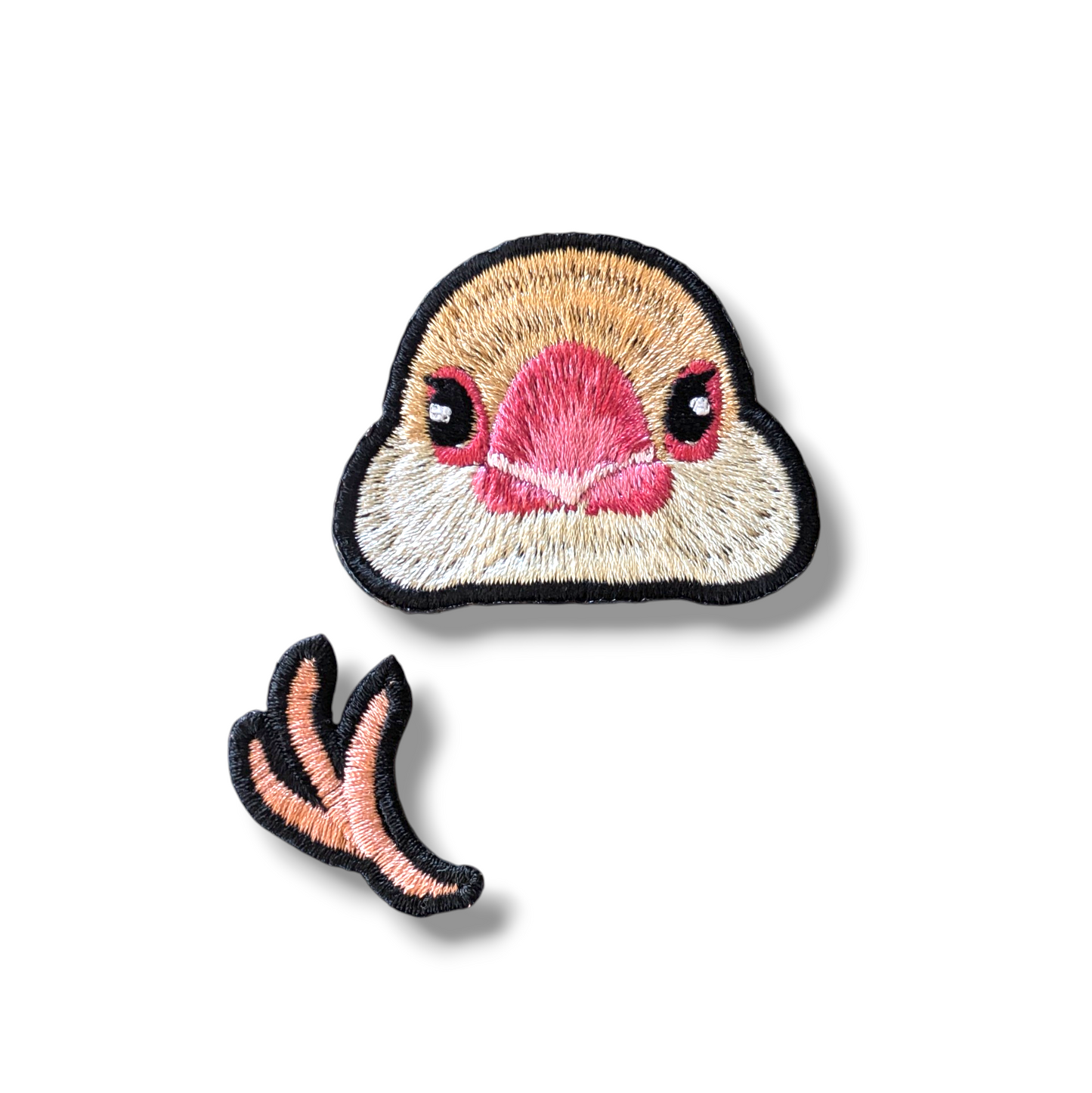 文鳥の証明写真刺繍ワッペン