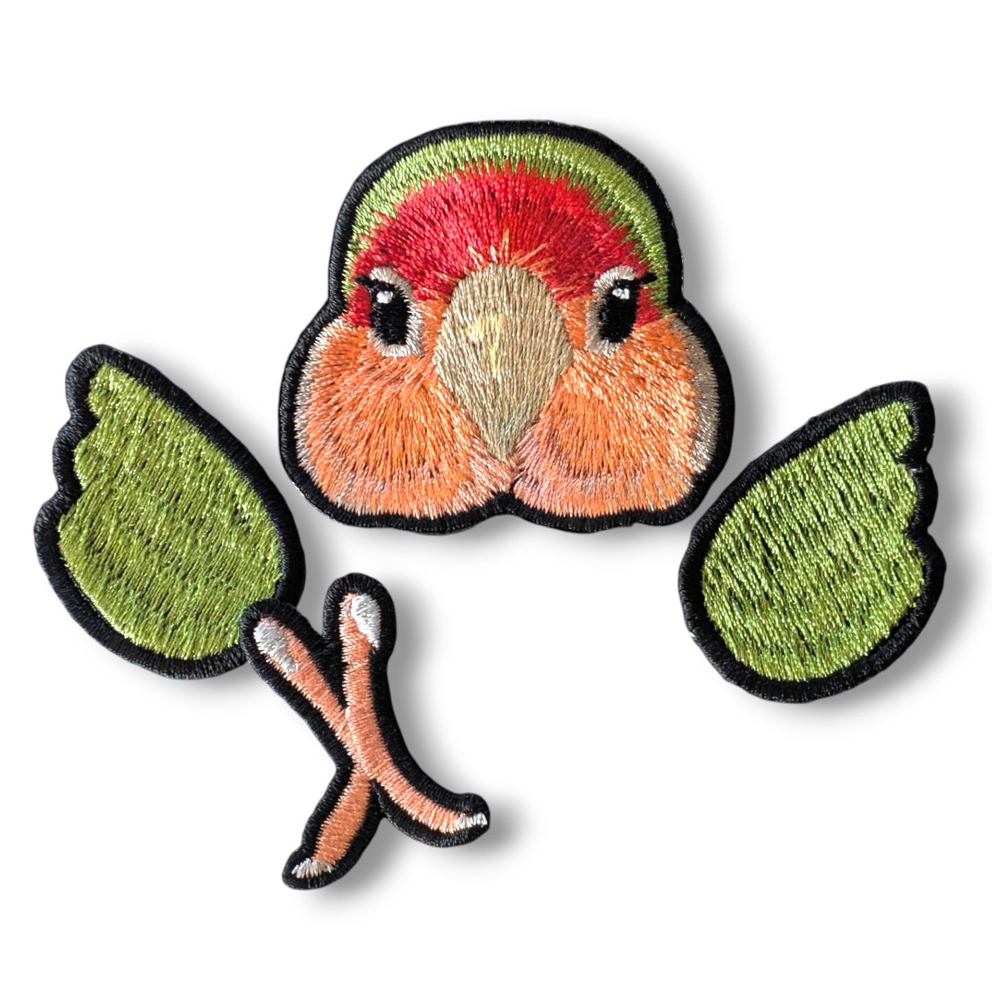 コザクラインコの証明写真刺繍ワッペン