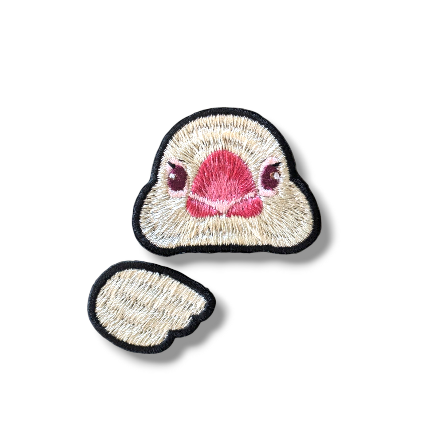 文鳥の証明写真刺繍ワッペン