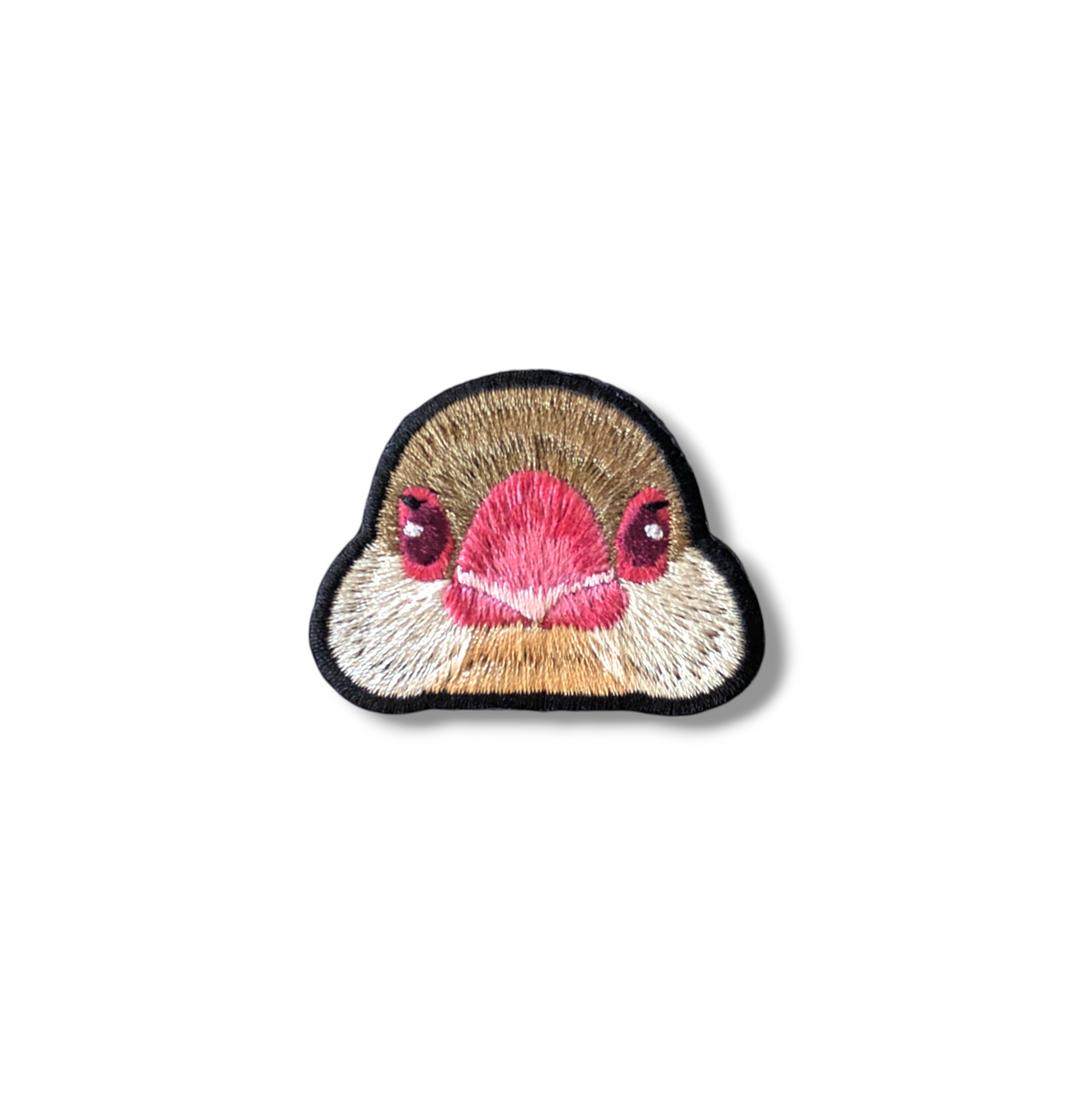 文鳥の証明写真刺繍ワッペン