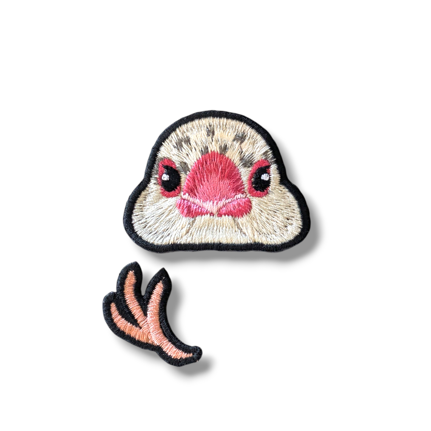 文鳥の証明写真刺繍ワッペン
