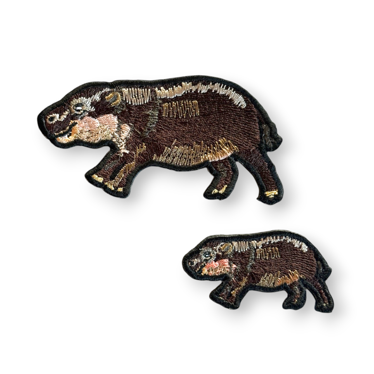 コビトカバの刺繍ワッペン