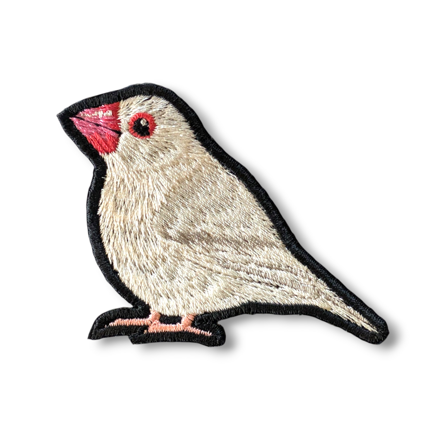 文鳥の刺繍ワッペン