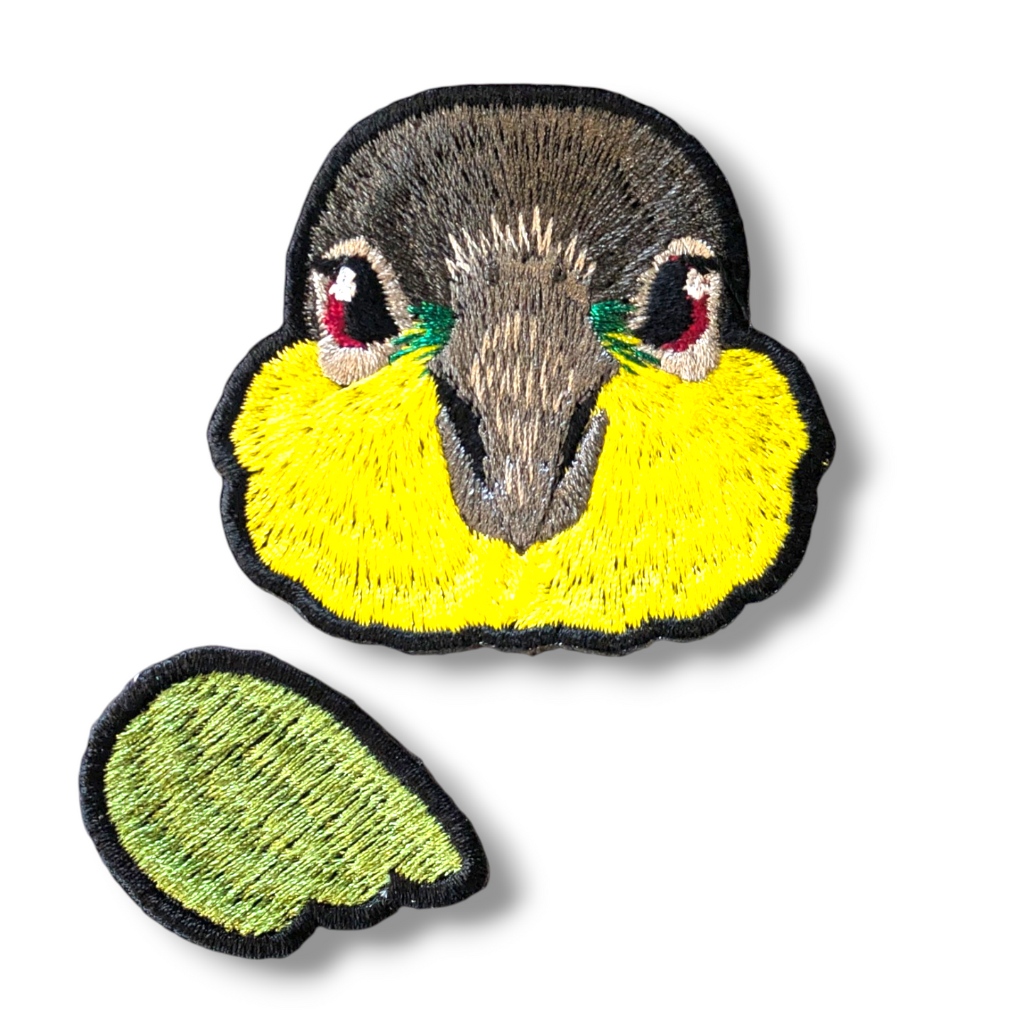 シロハラインコの証明写真刺繍ワッペン