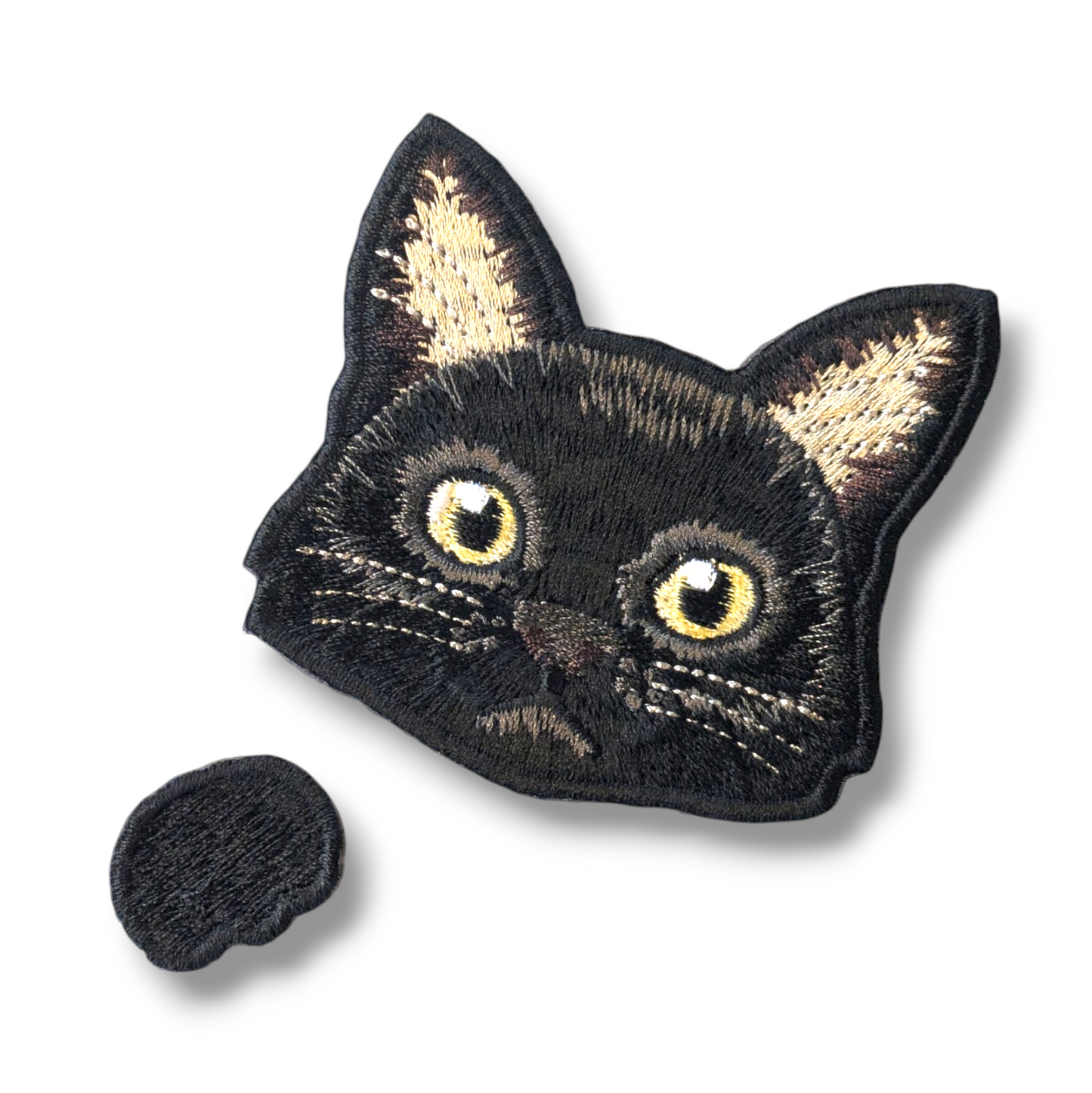黒猫の刺繍ワッペン