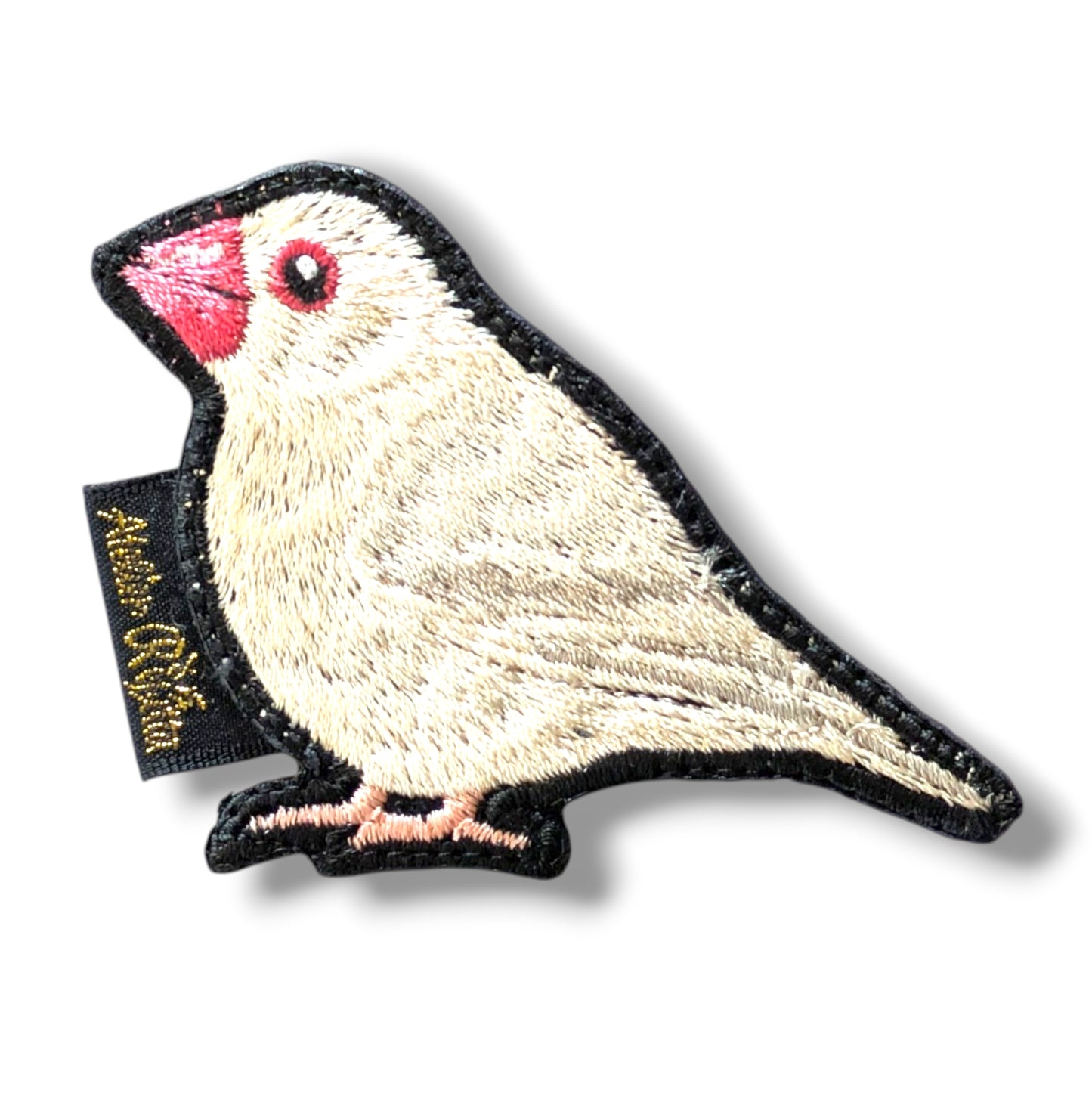 文鳥の刺繍ワッペン