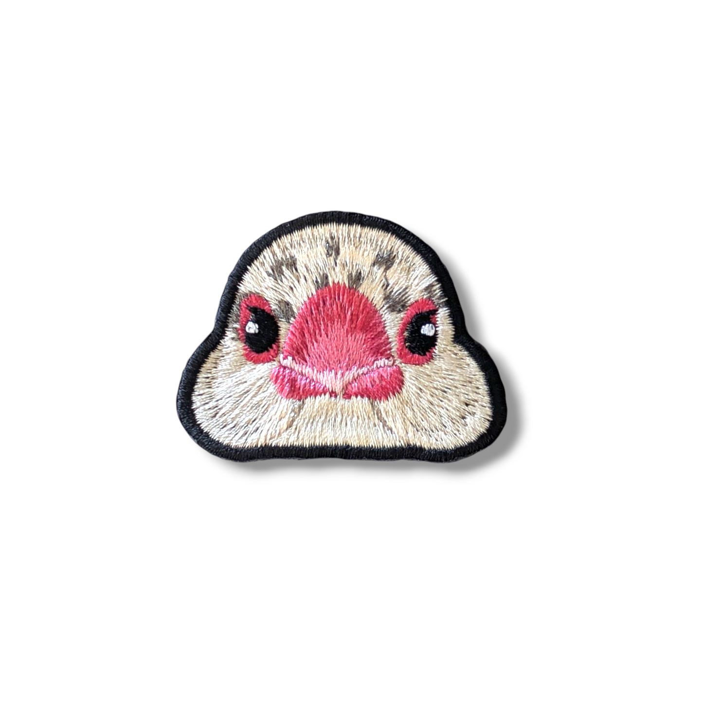 文鳥の証明写真刺繍ワッペン