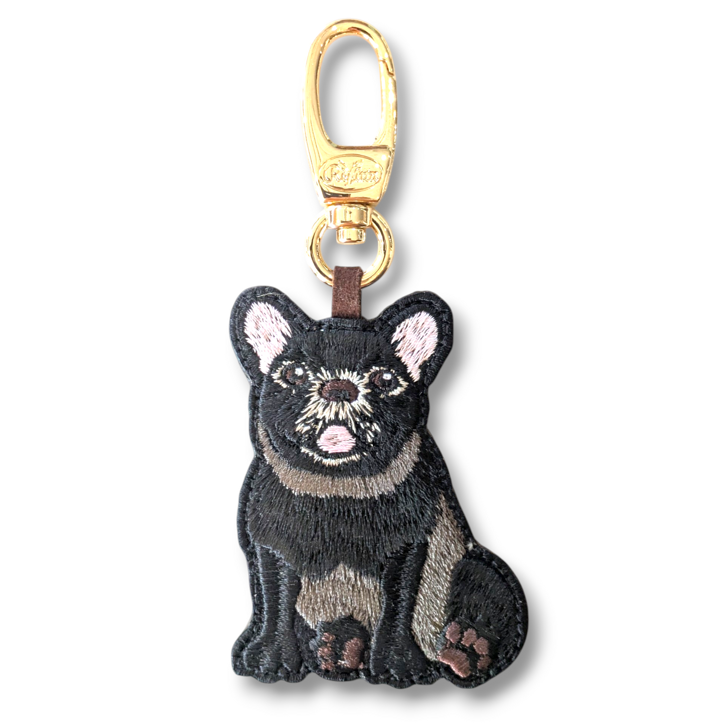 おすわりフレンチブルドッグの刺繍ワッペン