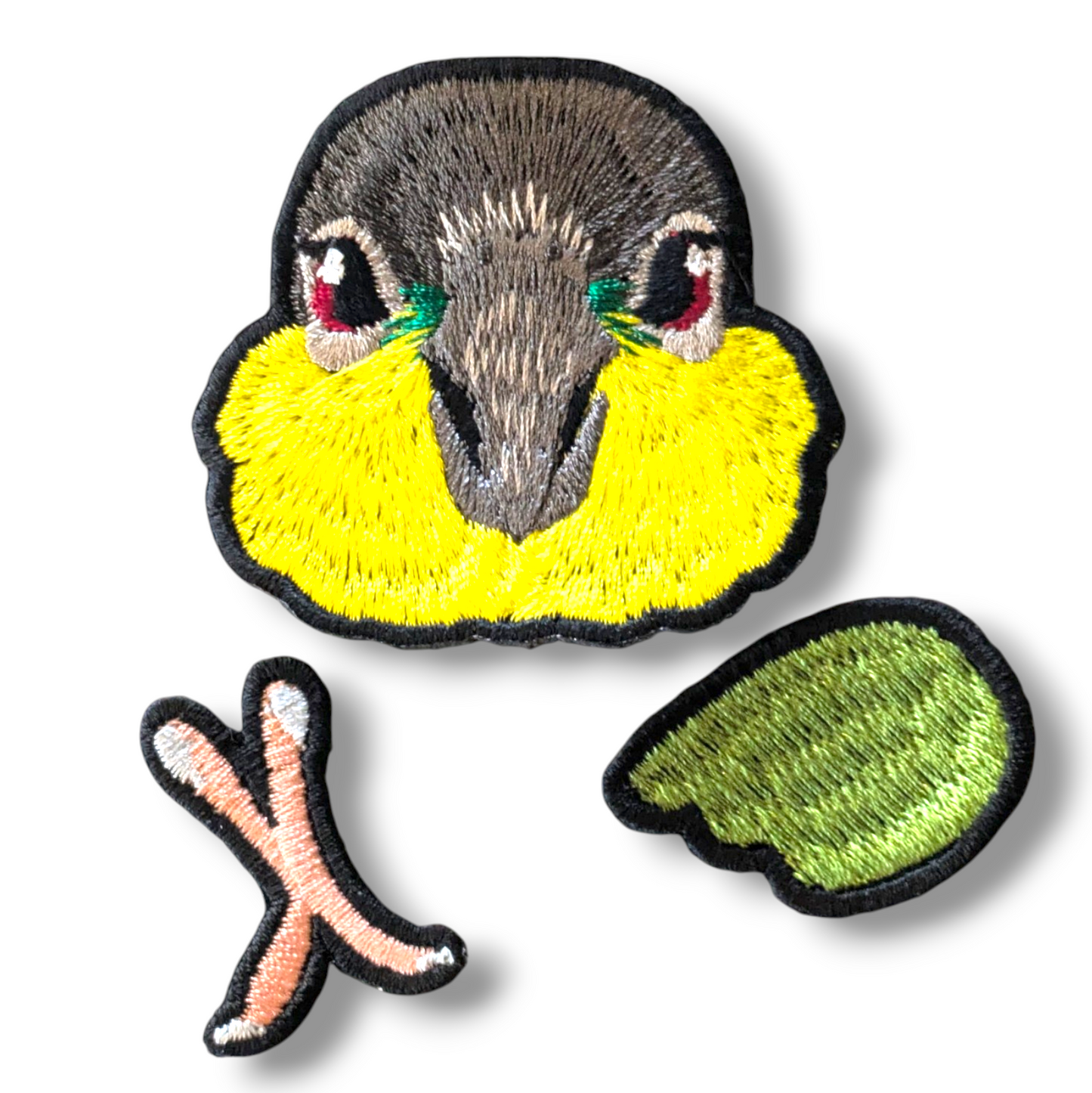 シロハラインコの証明写真刺繍ワッペン