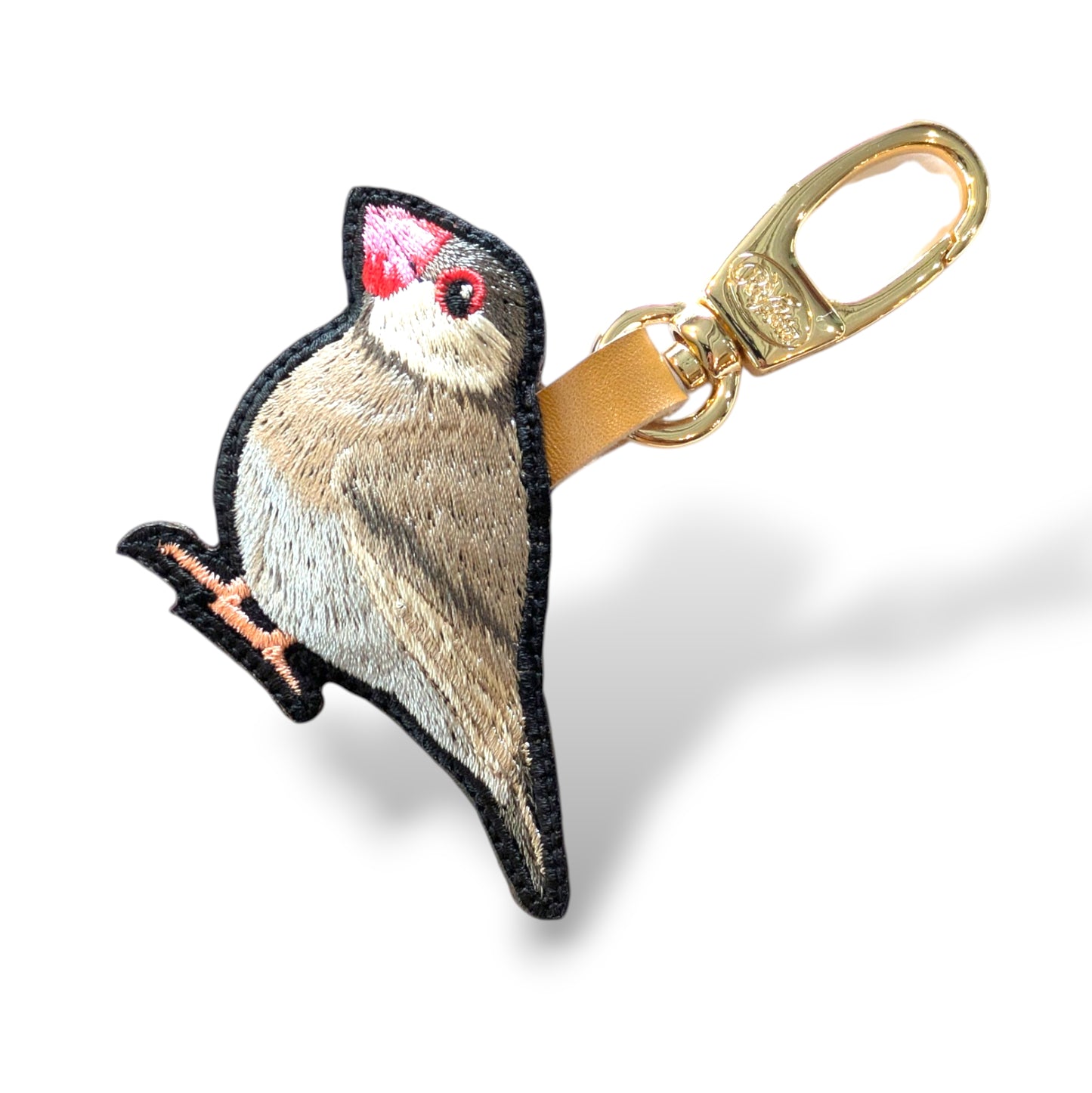 文鳥の刺繍ワッペン