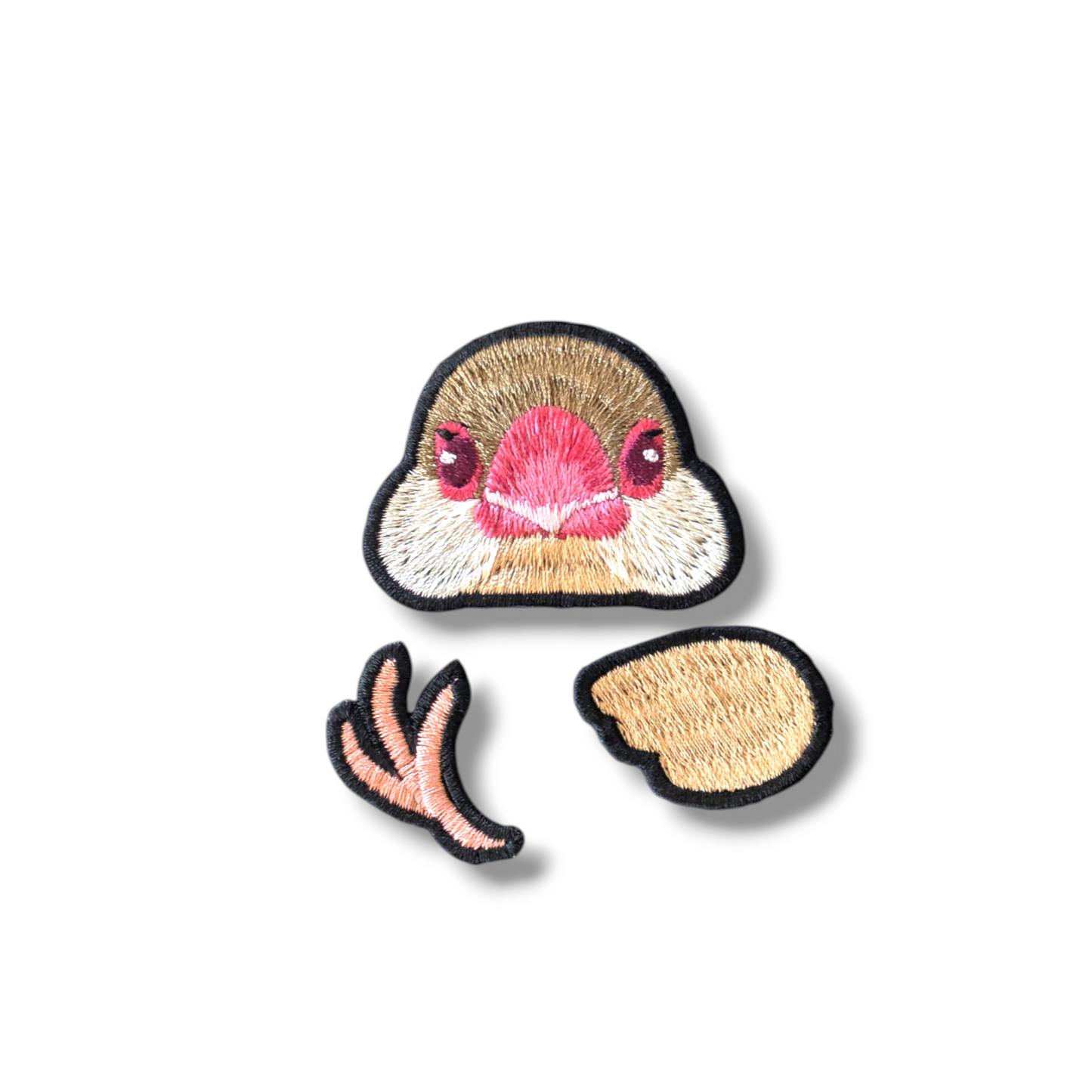 文鳥の証明写真刺繍ワッペン