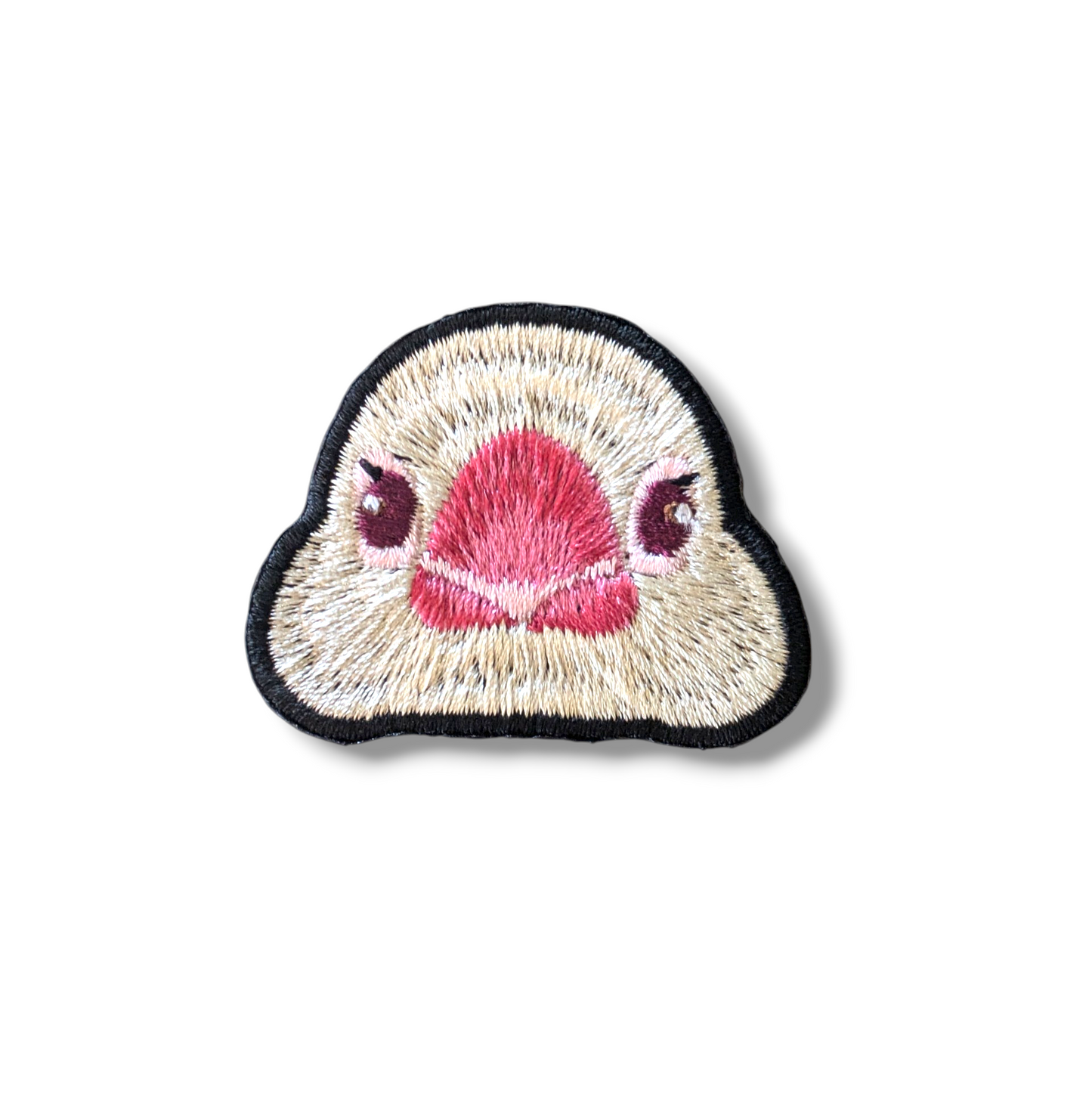 文鳥の証明写真刺繍ワッペン
