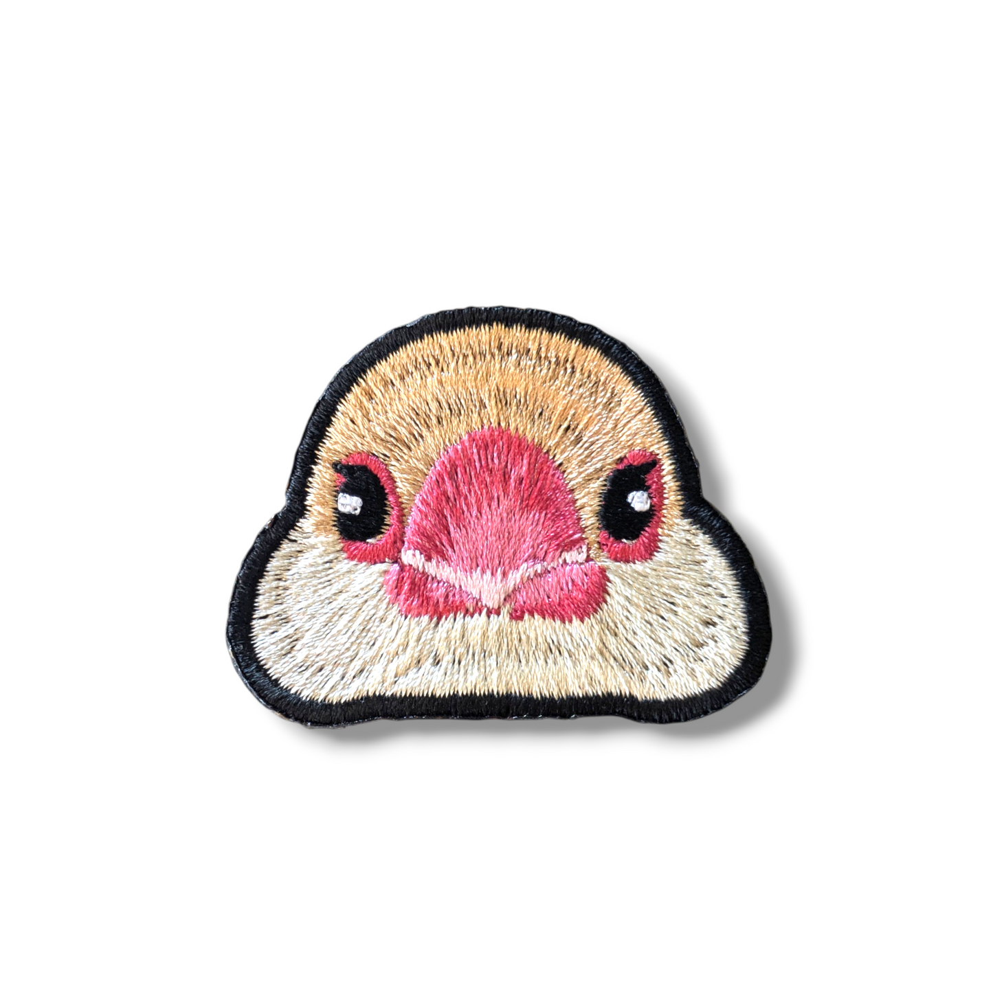 文鳥の証明写真刺繍ワッペン